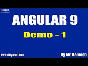 Angular 9 tutorials || Demo - 1 || by Mr. Ramesh On 19-08-2020 @ 7AM