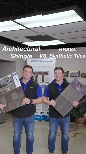 Architectural Shingle vs. Brava Synthetic Shake Tile One is the standard you see on most homes… the other is built to last longer, look better, and handle the elements like a tank. If you’re upgrading your roof, knowing the difference matters. #roofing #roofers #roofingcontractor #homeimprovement | Underdog Roofing