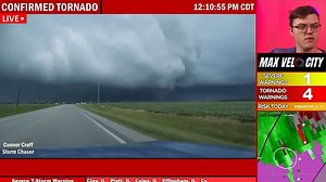 431K views · 4.6K reactions | TWO LARGE TORNADOS on the ground via Connor Croff! We are LIVE: https://www.youtube.com/watch?v=nX5g17MiwHk | Max Velocity | Facebook
