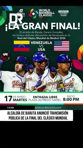 Plaza Alfredo Sadel recibirá a fanáticos para ver la final del Clásico Mundial de Béisbol
