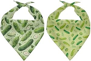 Forchrinse Pickles Dog Bandana Soft Comfortable Kerchief Non Slip Pets Pet Triangle Bibs Scarf for Small Medium Large Dog Cats