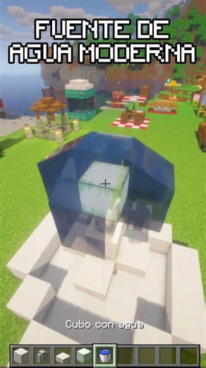 CONSTRUÍ la FUENTE de AGUA MÁS MODERNA de MINECRAFT 💧✨ (queda INCREÍBLE)#minecraft