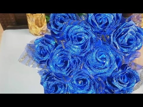 DIY Satin ribbon flower bouquet | How to make ribbon rose bouquet