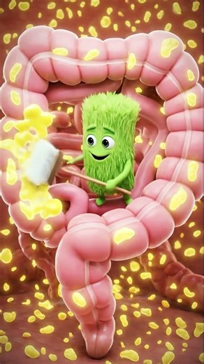 Fiber cleans your gut naturally 🌿 #3danimation #healthshorts