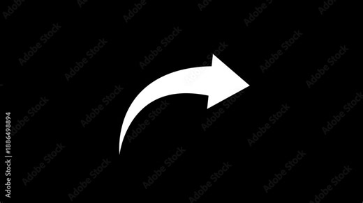Right turning directional road arrow. Turn arrow icon vector in trendy flat style. share arrow icon animation.red color share arrow symbol. 4k