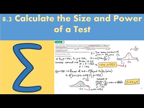 8.3 Calculate the Size and Power of a Test (FS1- Chapter 8: Quality of tests)