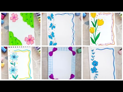 How To Draw Simple Border Designs | Easy Border Designs For Project Work | Assignment paper design