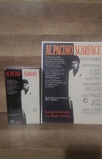 Scarface 1983 Movie Double Tape VHS & Original Print Ad #scarface #80s #vhs #physicalmedia