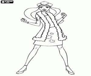 Sam, protagonist of Totally Spies coloring page printable game