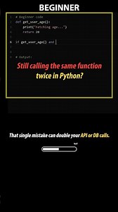 Python Beginner vs Pro - Stop Calling the Same Function Twice (Python TIP27) #python #coding #learn