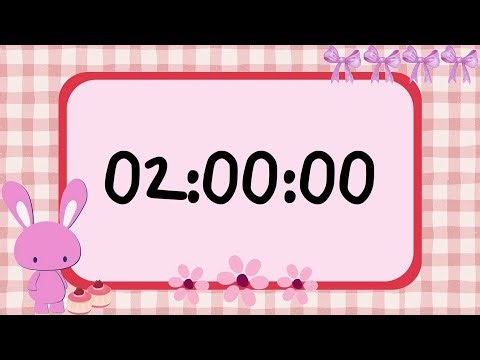 2 Hours 🎀 Cute Pink Bunny Study Timer | Cozy Aesthetic Focus & Pomodoro ⏰🐰