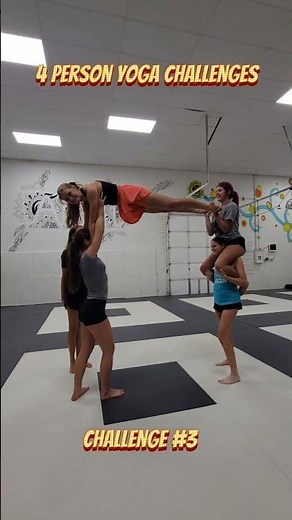 4 Person Yoga Challenges! #teambonding #stunts #funtimes #yogachallenge #cheerleading #summertime
