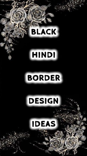 Black Hindi Border Design Ideas📓🖤✨️#shorts #art #borderdesign
