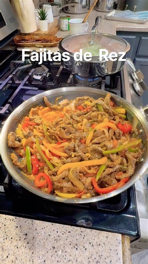 Para la CENA🥘 -Fajitas de Rez 🥘 #fajitas de #carnederes