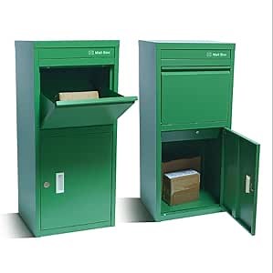 Package Delivery Box for Outside with Lock,17.7"L*15"W*39.4"H, Heavy-Duty Steel Package Drop Box with Anti-Theft Design, Weather-Resistant, Package Mailbox for Porch Ideal for Home or Office,(Green)