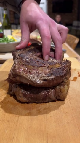 The perfect medium raw steak