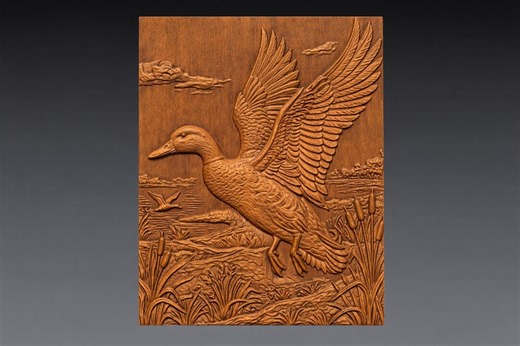 Flying Mallard Duck 3D Relief STL File, Waterfowl Wildlife CNC Carving Model (digital Download) - Etsy