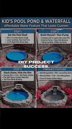 Backyard Pond & Waterfall Using a Kid’s Pool 😲💦 | Budget DIY That Looks Custom