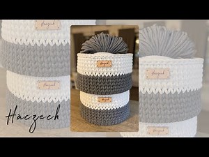 Háczech - háčkovaný košíček s dřevěným (kruhovým) dnem