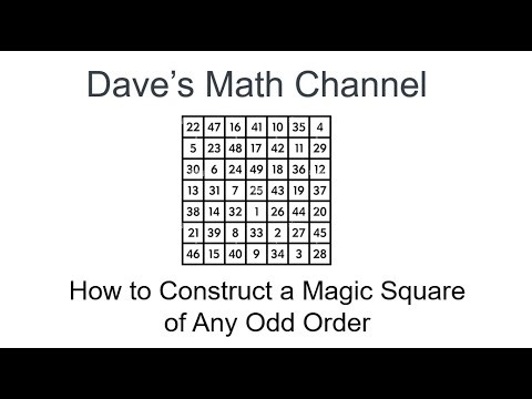 How to Construct a Magic Square of Any Odd Order