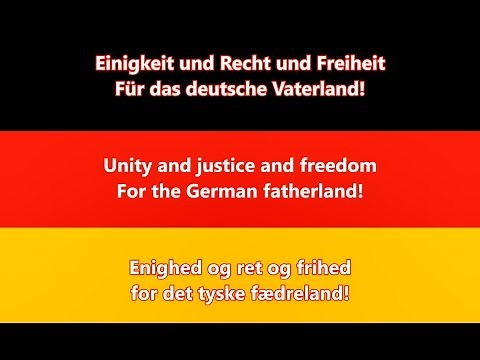 Nationalhymne i Tyskland - Tyskernes sang (DE/EN/DK tekst) - Anthem of Germany