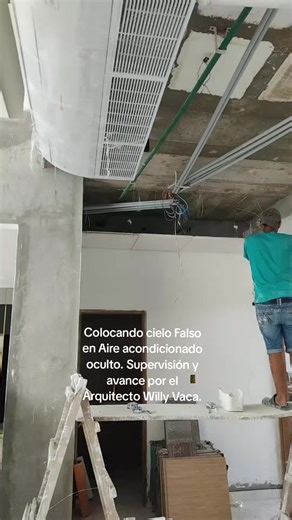 Instalación de cielo falso en aire acondicionado