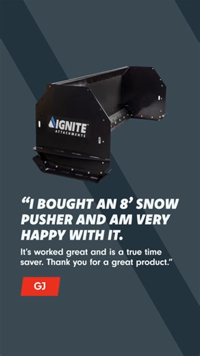 We know… the snow is still here. When it keeps piling up, you need equipment that can move it. Clear heavy snow faster and with less effort using our Snow Pushers. Available in multiple widths because snow doesn’t stop the work, and neither should your equipment. Shop Ignite Attachments today. | Ignite Attachments
