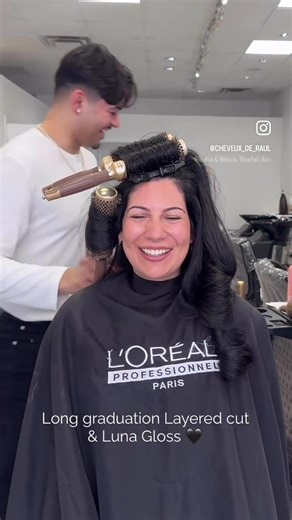 Long Graduation Layered haircut with Bombshell blowout tutorial ✨ . . . #hairtok #hairtutorial #torontotiktok #hairtransformation #longhaircut
