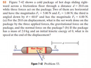 Figure 7-42 shows a cold package of hot dogs sliding rightward ... | Filo