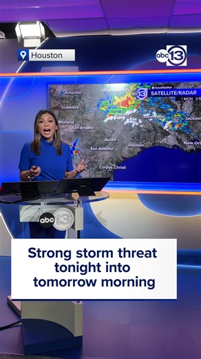 Stay weather aware: Strong storms right now in counties north of Houston. Expect more widespread storms in the Houston area during the late evening and overnight hours. A few could be strong to severe and bring hail, damaging winds with heavy rain. Also keep tuned to ABC13 tonight and tomorrow morning as we monitor the storms. | ABC13 Houston