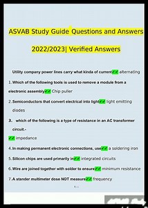 ASVAB Study Guide Questions and Answers 20252026 100 Correct Verified Answers4784 video