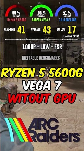 ARC Raiders on Ryzen 5 5600G Vega 7 in 2026 😳 No GPU Gaming