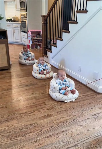 Playtime with the triplets🥰 #baby #triplets #adorable #dad #funny | triplets