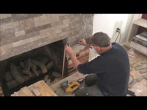 installing some airstone over top a brick fireplace
