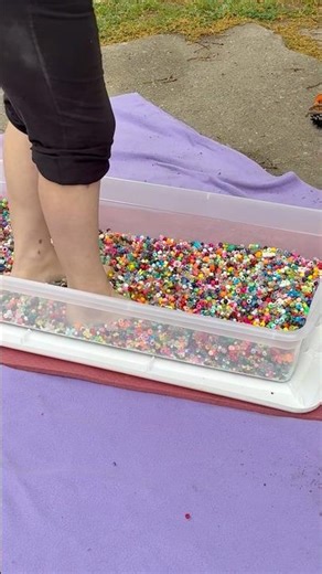 Bead walking #beadasmr #feet #beads #asmrsounds #asmr #ponybeads #fyp