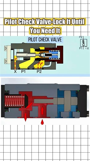 Pilot Check Valve Lock It Until You Need It#hydraulic #hydraulicsystems #hydraulic valve