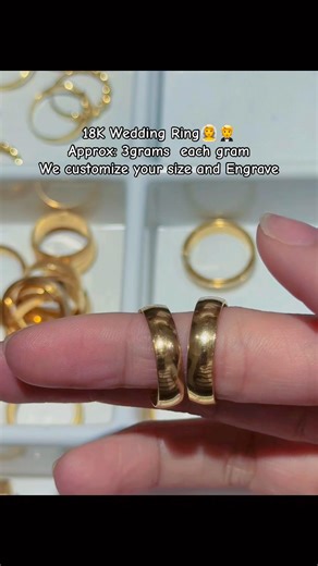 1.3K views | Sa mga palaging naghahanap ng couple, wedding ring, plain ring na good for daily use, this is it! 4-5mm (thick ) total grams:3grams each ring Customize size 5-10 18k Plain Couple Wedding Ring #18ksaudigoldpawnable #goldselleruae #Nasasanla #goldnecklace #goldchain | Ar Universal Trading LLC | Facebook