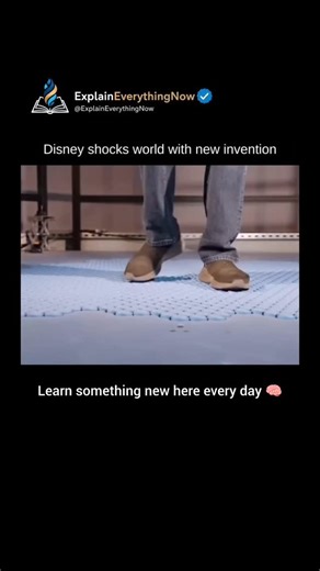 ExplainEverythingNow on Instagram: ""Disney's mind-blowing HoloTile floor lets you walk ANYWHERE in VR without moving! Tiny tiles move under your feet like magic—perfect for games, stages & infinite adventures. World's first multi-person omnidirectional treadmill! 🤯🚶‍♂️✨" ��� . . #HoloTile #DisneyInvention #VRMagic #FutureTech #OmniTreadmill . . Follow @explaineverythingnow — Learn something new every day 🧠💫"