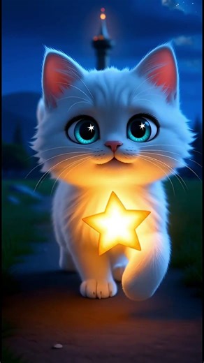 A star fell from the sky.. this kitten brought it back 🌟