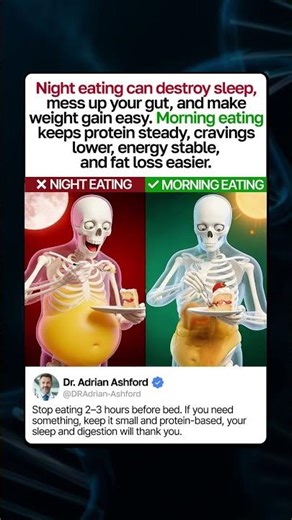 Night Eating VS Morning Eating | What Happens Inside Your Body #weightloss #facts #health
