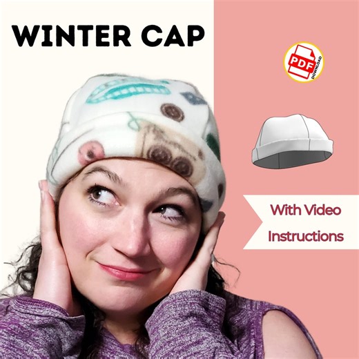 Fleece Winter Hat Sewing Pattern – Easy 4-piece PDF Download and Video Sewing Tutorial - Etsy