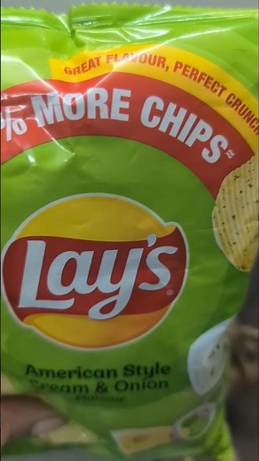 Lay's American Style cream and onion flavour chips unboxing 😍#youtubeshorts #viralshort #chips