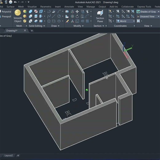 Simple Plan 16* 20 ft small Layout 2bedroom 1 kitchen 1 bathroom#autocad#2dplan #3dplan#architecture