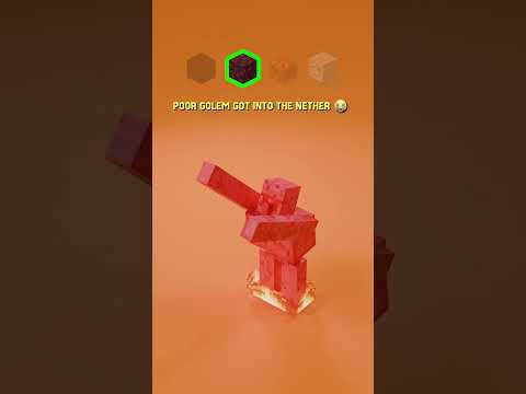 Minecraft Iron Golem vs 3D satisfying fluid and cloth simulations | Nether edition