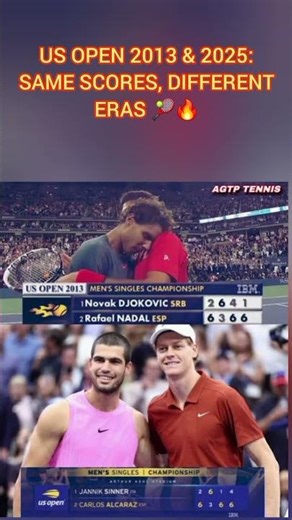 US Open 2013 & 2025: Same Scores, Different Eras 🎾🔥.