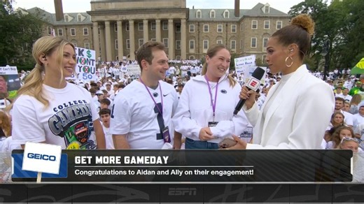 Getting engaged before a White Out game >>> 💍 | College GameDay