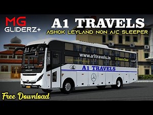 Releasing A1 TRAVELS Livery For MG GLIDERZ+ BS6 NON AC SLEEPER |BUSSID |FREE DOWNLOAD |