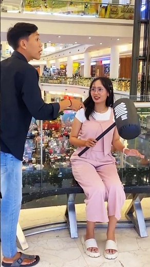 Panic and funny expressions when beautiful Asian girls become the target of hammer pranks #comedy