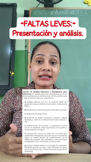 Faltas leves ¿Cuáles son y, cómo corregirlas? Veamos juntos este breve análisis sobre Las Normas de Convivencia y las faltas leves.📄 #profe #docentesrd #MINERD #docentescreativos #educacion #fblifestyle @destacar, parte 15 | Kasherine Betancourt Sedgewichkbell