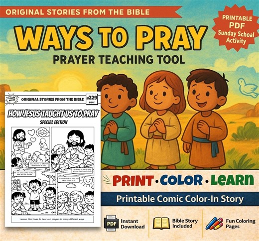 Ways to Pray A4 Bible Comic Coloring Page | Sunday School Craft | Bible Study for Kids | Children’s Church Activity | Prayer Teaching Tool - Etsy Canada
